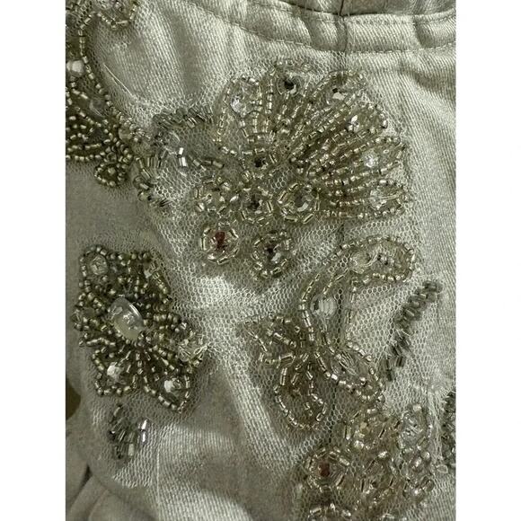 Free People Janelle Bubble Dress Denim Beaded Romper 0 NWT - Picture 8 of 11